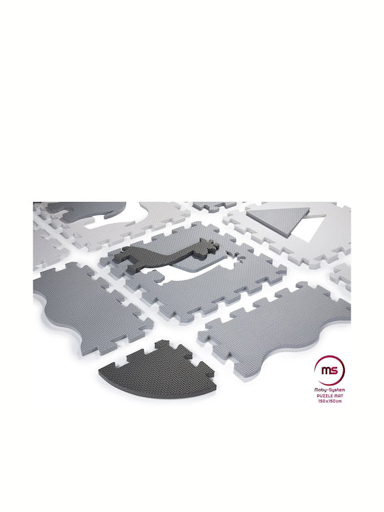 Moby System Kinderbodenpuzzle Grey 16Stück