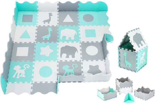 Moby System Kinderbodenpuzzle Mint 16Stück