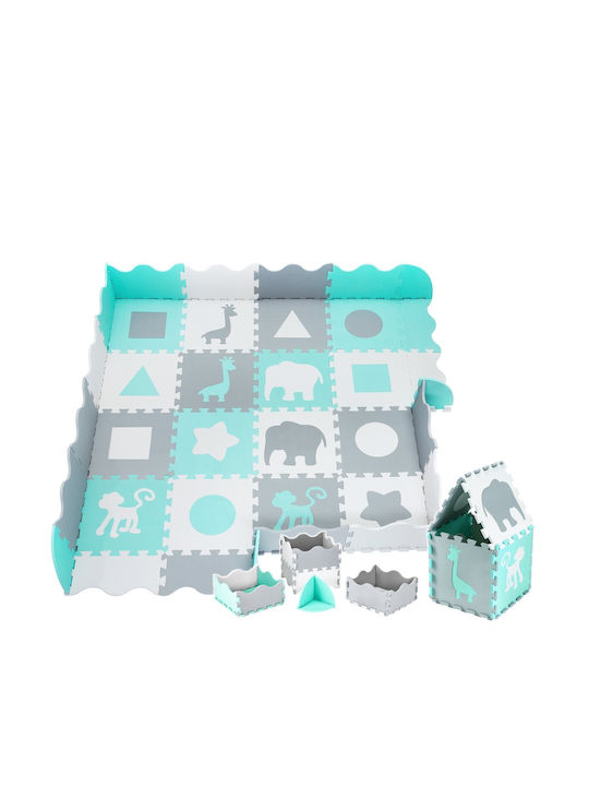 Moby System Kinderbodenpuzzle Mint 16Stück