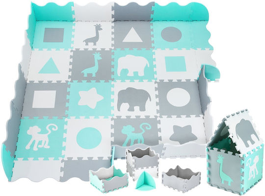 Moby System Kinderbodenpuzzle Mint 16Stück