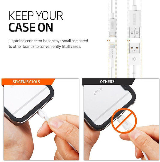 Spigen USB-A to Lightning Cable Λευκό 1m (SGP11575)