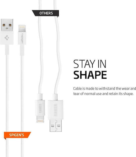 Spigen USB-A to Lightning Cable Λευκό 1m (SGP11575)