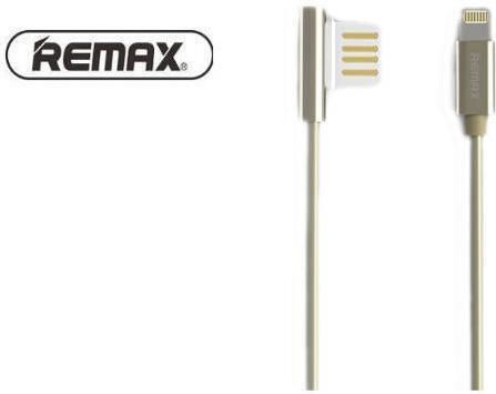 Remax Emperor RC-054i Winkel (90°) / Regulär USB-A zu Lightning Kabel Gold 1m