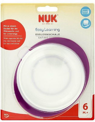 Nuk Baby Food Bowl Easy Learning Μπολ με Καπάκι 6m+ made of Plastic Green