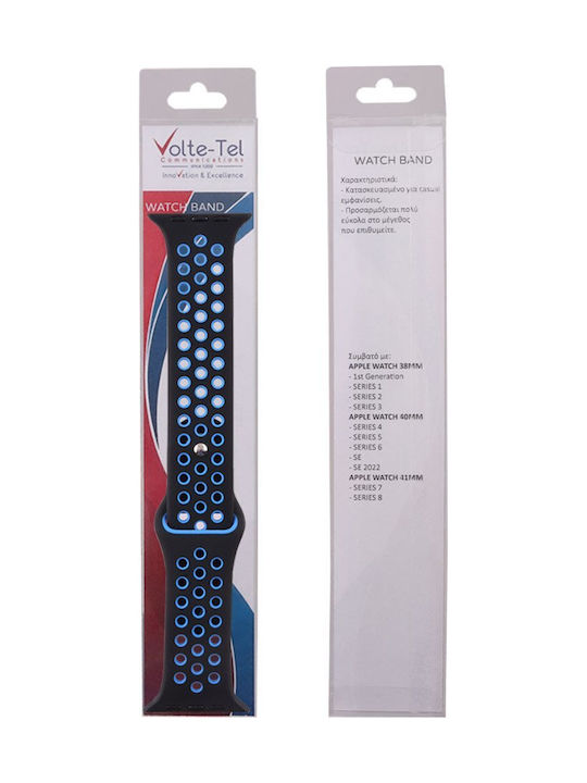 Volte-Tel Strap Silicone with Pin Black (Apple Watch 38/40/41/42mm)