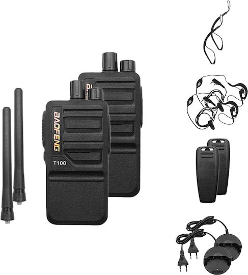 BF-T100 Walkie Talkie 8W χωρίς Οθόνη Σετ 2τμχ