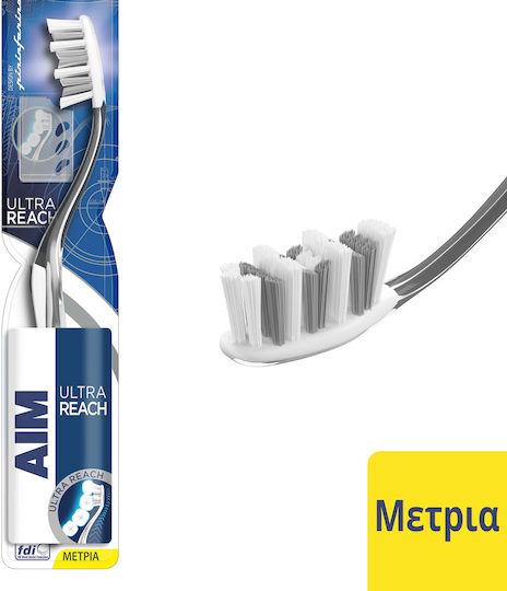 AIM Ultra Reach Manuelle Zahnbürste Mittel Hellblau