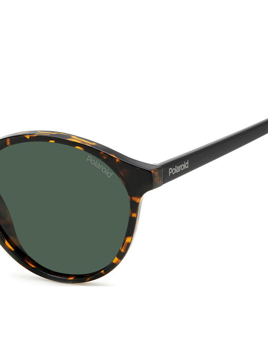 Polaroid Unisex Sunglasses with Brown Tartaruga Plastic Frame and Green Lens PLD4153/S 086/UC