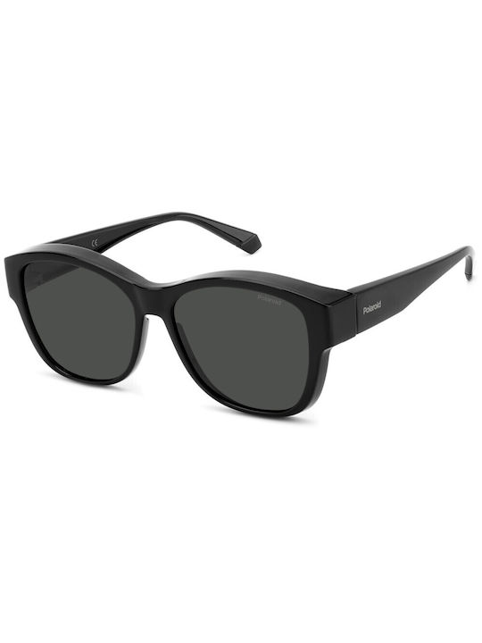 Polaroid Suncover Sunglasses with Black Plastic Frame and Gray Polarized Lens PLD9019/S 08AM9