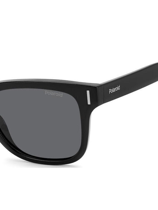 Polaroid Unisex Sunglasses with Black Plastic Frame and Gray Polarized Lens PLD6206/S 807/M9