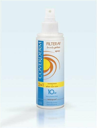 Coverderm Filteray Body Plus Spray Waterproof Sunscreen Body Lotion SPF10 in Spray 150ml