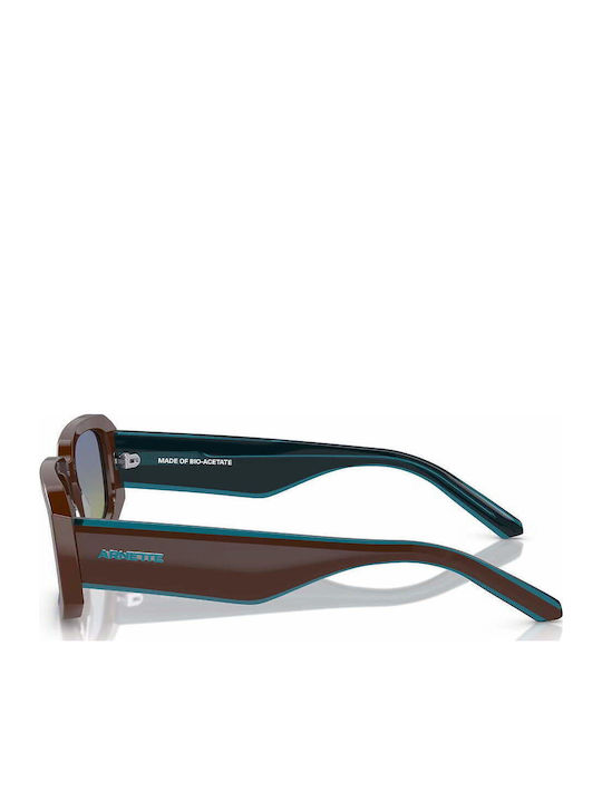 Arnette Unisex Sunglasses with Brown Plastic Frame and Multicolour Gradient Lens AN4318 12382W
