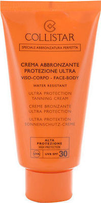 Collistar Ultra Protection Tanning Cream SPF 30 Wasserfest Sonnenschutz Creme Für das Gesicht SPF30 150ml