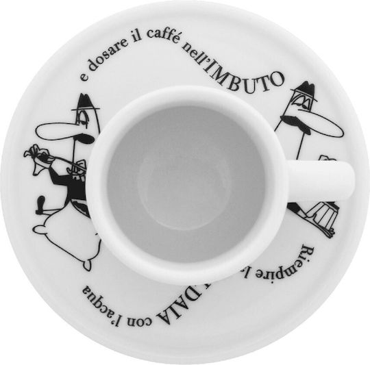 Bialetti Σετ Φλιτζάνια Espresso από Πορσελάνη Λευκά 50ml 4τμχ