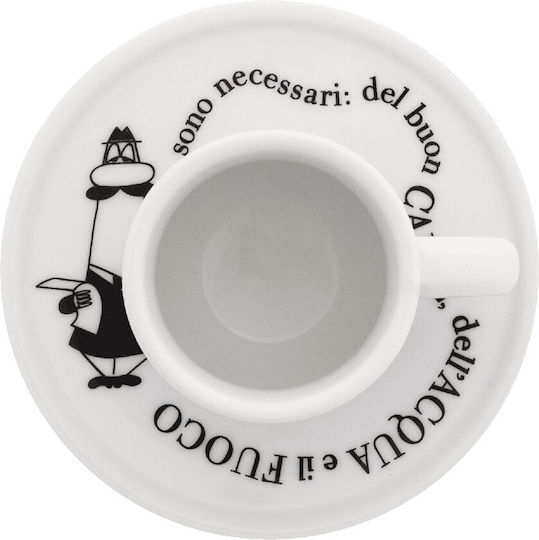 Bialetti Σετ Φλιτζάνια Espresso από Πορσελάνη Λευκά 50ml 4τμχ