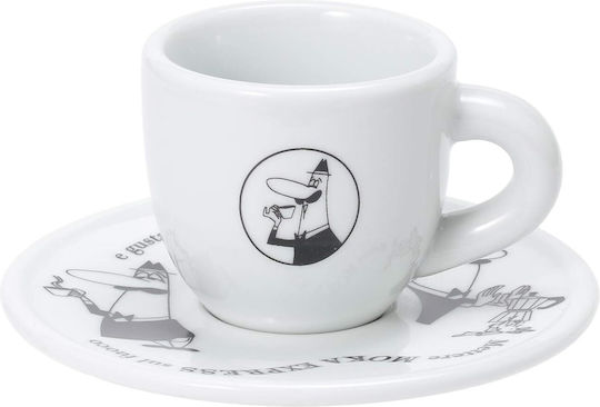 Bialetti Σετ Φλιτζάνια Espresso από Πορσελάνη Λευκά 50ml 4τμχ
