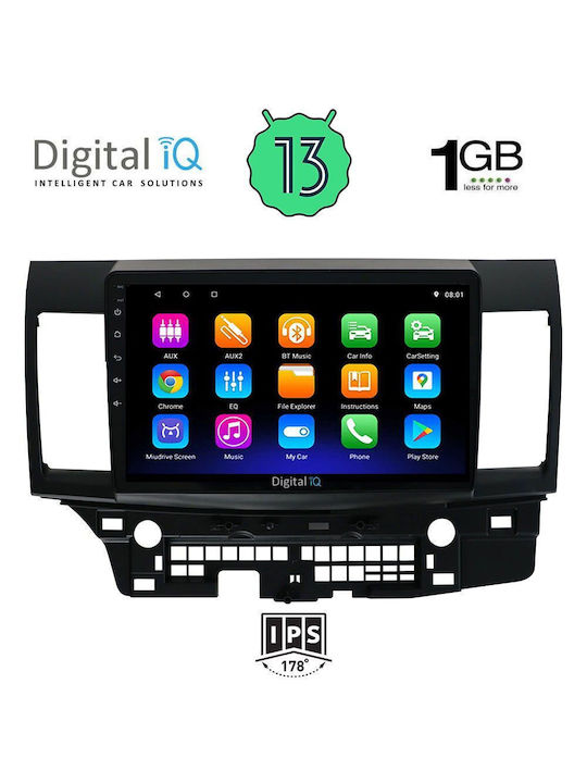 Digital IQ Car Audio System for Mitsubishi Lancer 2008> (Bluetooth/USB/AUX/WiFi/GPS/Apple-Carplay/Android-Auto) with Touch Screen 10"