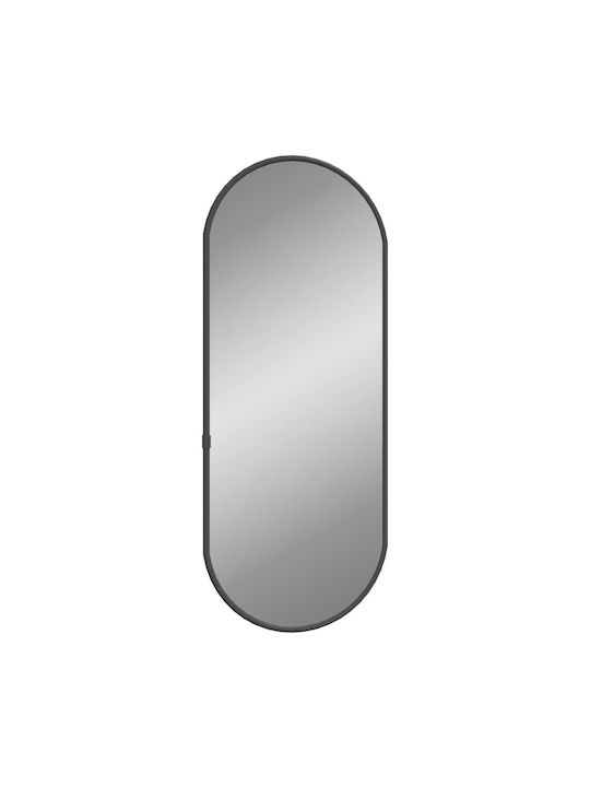 vidaXL Wall Mirror Oval with Black Glass Frame 1pcs