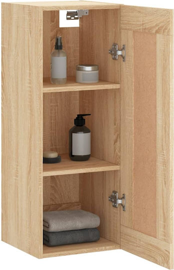 Hängeschrank für Wohnzimmer aus Spanplatte Sonoma-Eiche 34,5x34x90 cm