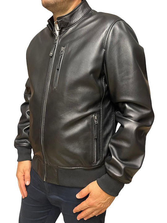 MARKOS LEATHER Herren Winter Jacke Leder Schwarz