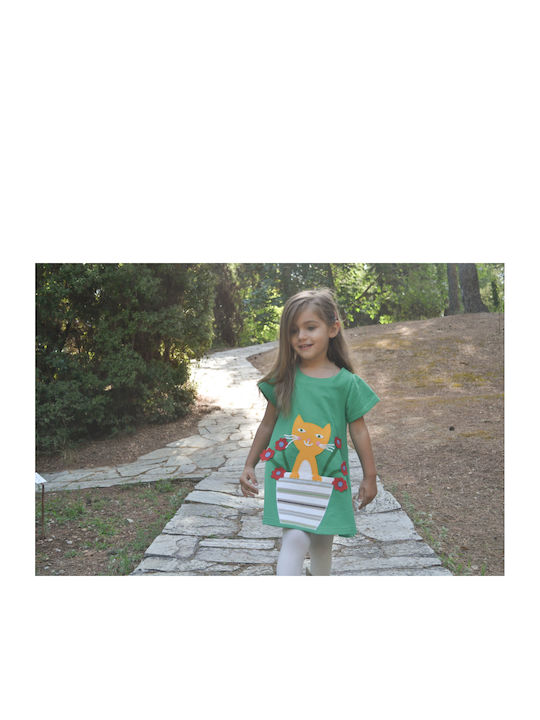 Happy Button Kids Dress Green