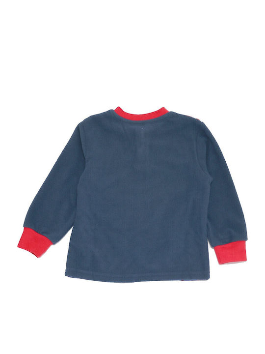 Marvel Παιδική Πιτζάμα Χειμωνιάτικη Fleece Navy Μπλε