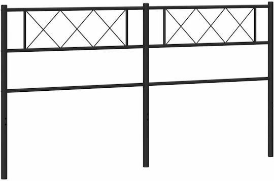 vidaXL Metal Bed Headboard Black 187x90cm