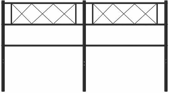 vidaXL Metallic Bed Headboard Black 156x90cm