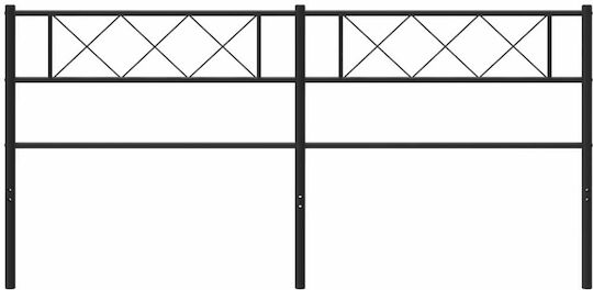 vidaXL Metal Bed Headboard Black 187x90cm