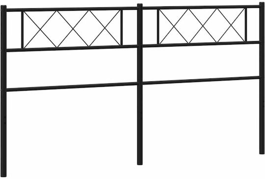 vidaXL Metal Bed Headboard Black 187x90cm