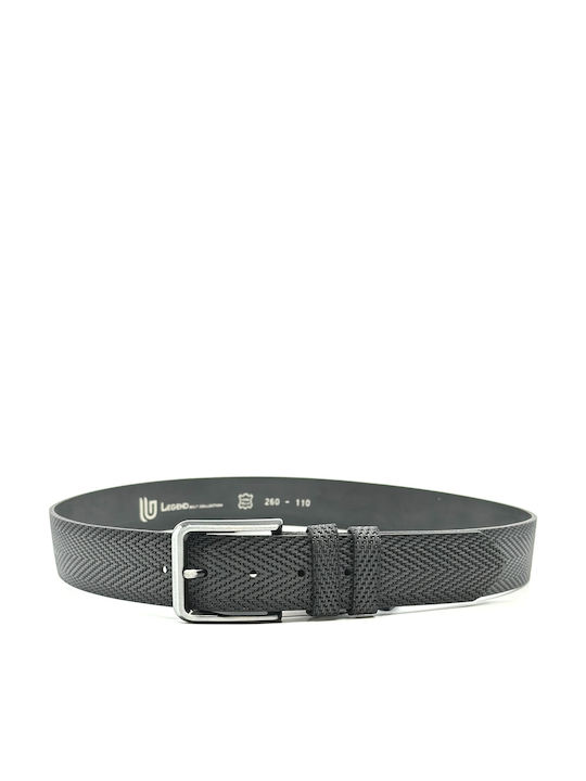 Wide Men's Belt Leather Black