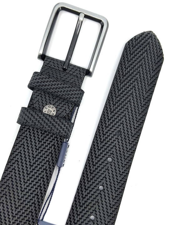 Wide Men's Belt Leather Black