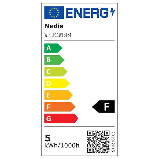 Nedis Bec Smart LED 5W pentru Dulie E27 și Formă ST64 alb cald 500lm Reglabil în intensitate