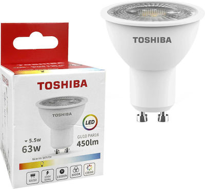 Toshiba Λάμπα LED για Ντουί GU10 Θερμό Λευκό 450lm