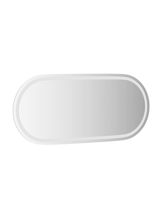 vidaXL Oval Badezimmerspiegel LED 100x45cm Durchsichtig