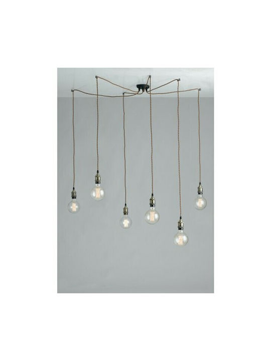 Fan Europe Groove-S6 Pendant Chandelier for 6 Bulbs E27 Black