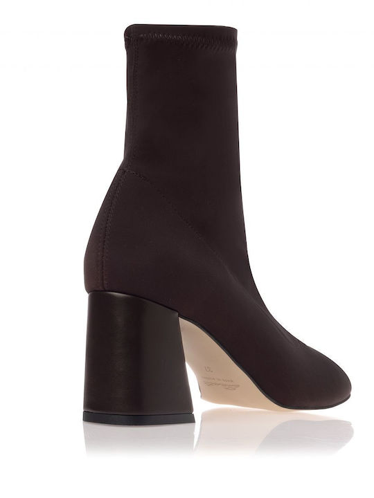 Women's Ankle Boots with Medium Heel Brown