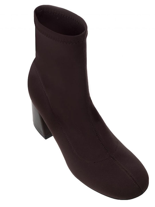 Women's Ankle Boots with Medium Heel Brown