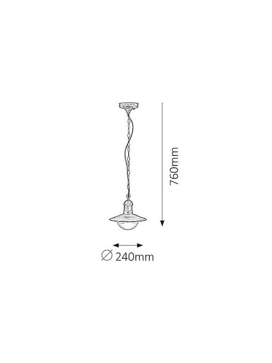 Rabalux Pendant Light Single-Light for Socket E27 Gold