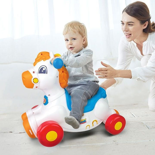 Winfun Fabric Rocking Toy Horse with Max Load Capacity 20kg White