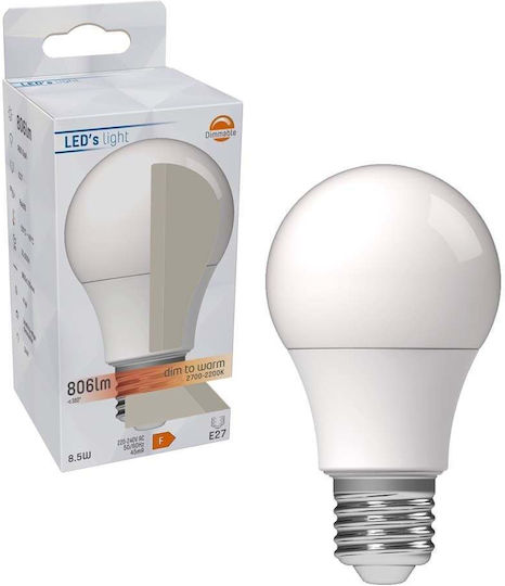 123led LED Bulb 8.5W for Socket E27 and Shape A60 Warm White 806lm Dimmable