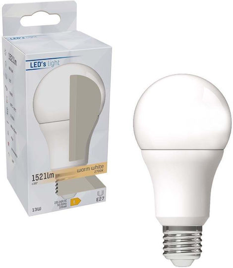 123led Λάμπα LED 13W για Ντουί E27 και Σχήμα A60 Θερμό Λευκό 1521lm