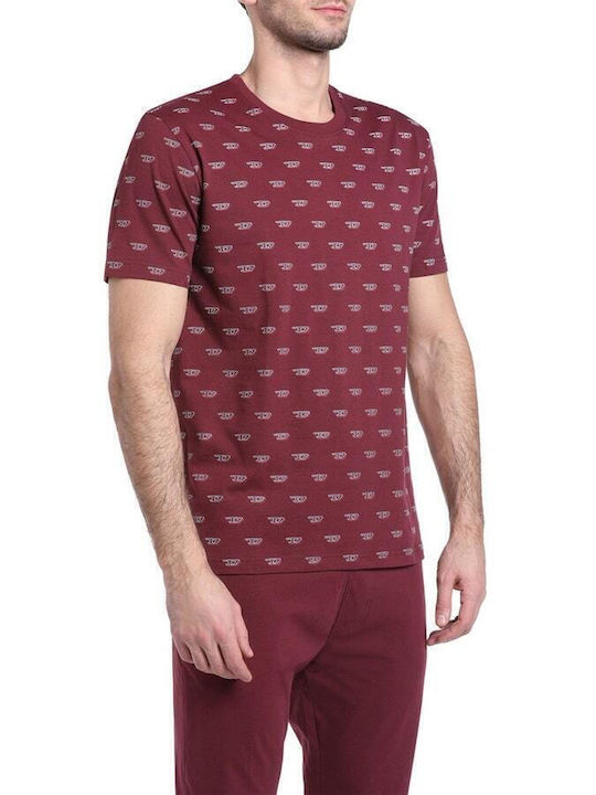 Men's Short Sleeve Undershirt Burgundy