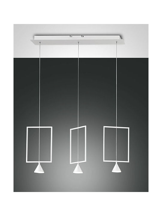 Fabas Luce Sirio Pendant Light Three-Light Rail Transparent