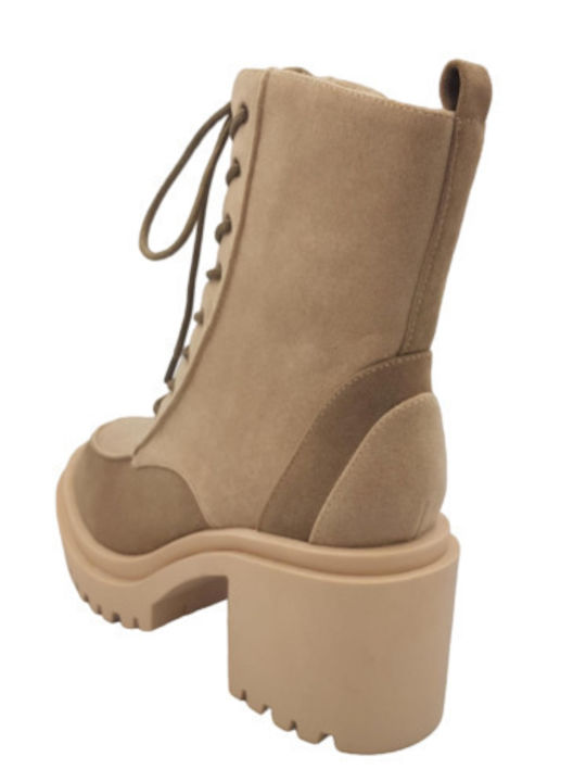 Stiefeletten Damen Beige