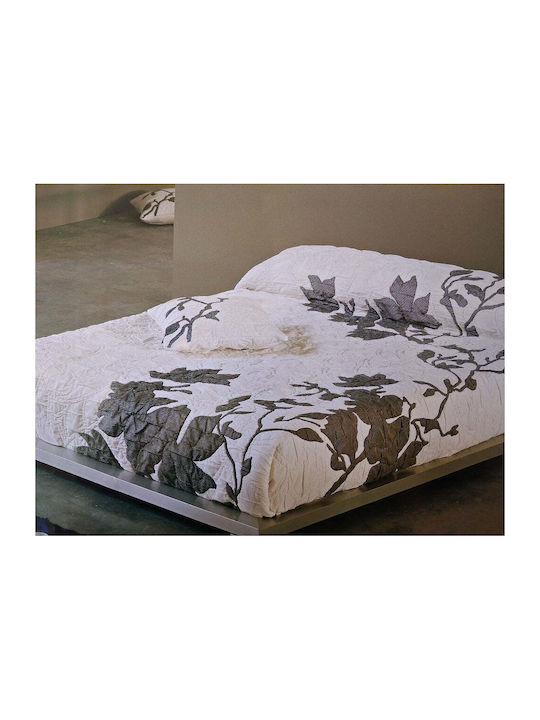 Manterol Casa Atica Coverlet Queen Size from Cotton & Polyester Ecru 235x270cm