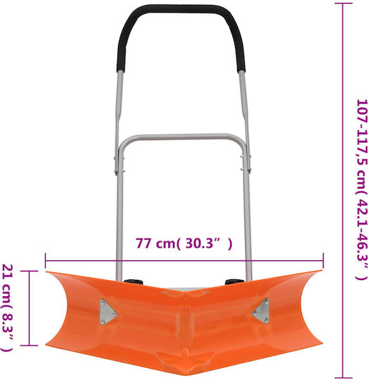 vidaXL Schneeschaufel Teleskopisch Rollend mit Stiel 107cm und Plastikgriff