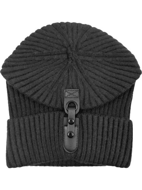 Beanie Ανδρικός Σκούφος Πλεκτός σε Μαύρο χρώμα