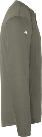 Karlowsky Bluse Koch Baumwolle Khaki mit Langärmelig