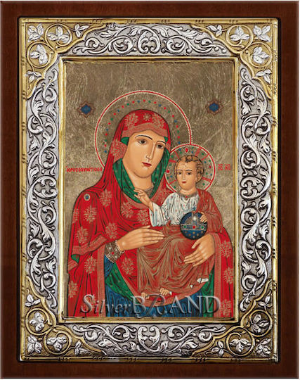 SilverBrand.gr Heiligenikone Maria von Jerusalem Silber 26x20cm